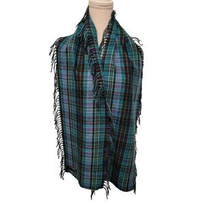 CASHMINK V. FRAAS Scarf Unisex Made in Germany Plaid‎ Fringe Double Side Fringe
